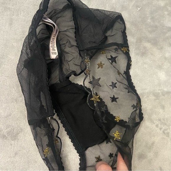 New! Victoria's Secret The Lacie Black Sheer Mesh Cheeky Panty 10403 - Picture 7 of 9